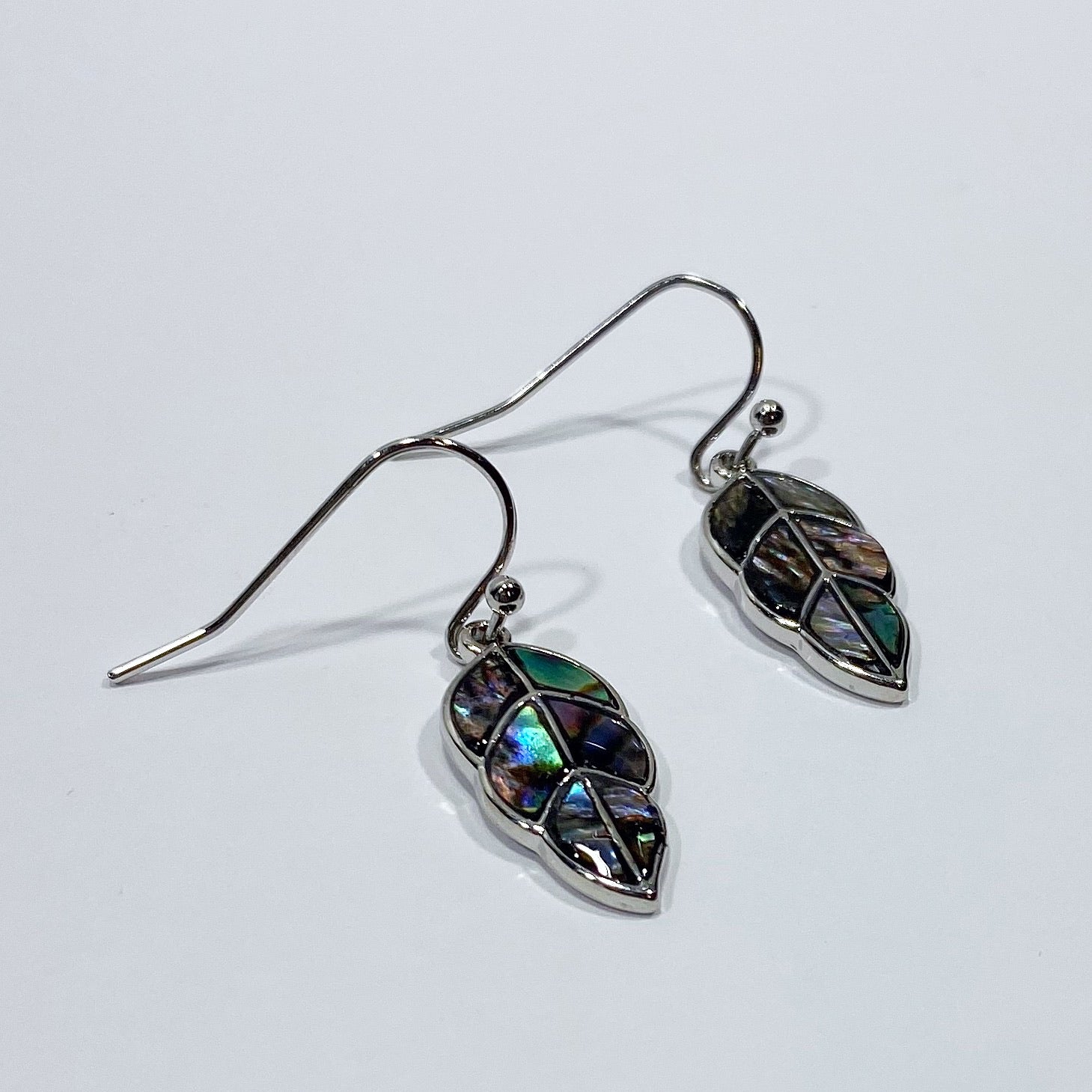 Abalone Small Leaf Earrings